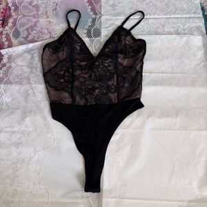 Forever 21 Black Lace Bodysuit